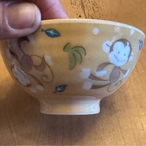 Monkey Patterned Bowl Schen Japanese 4” Rice Noodle Soup Bowl
